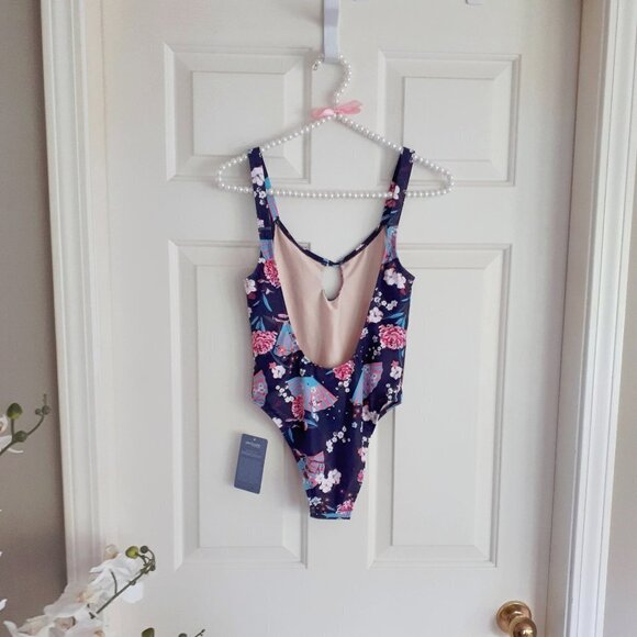 NWT Mosmann Australia Belle Navy floral fan print one piece swimsuit, S - Picture 5 of 5